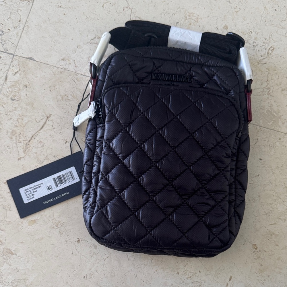 MZ Wallace Quilted Black Metro Crossbody. New with tags